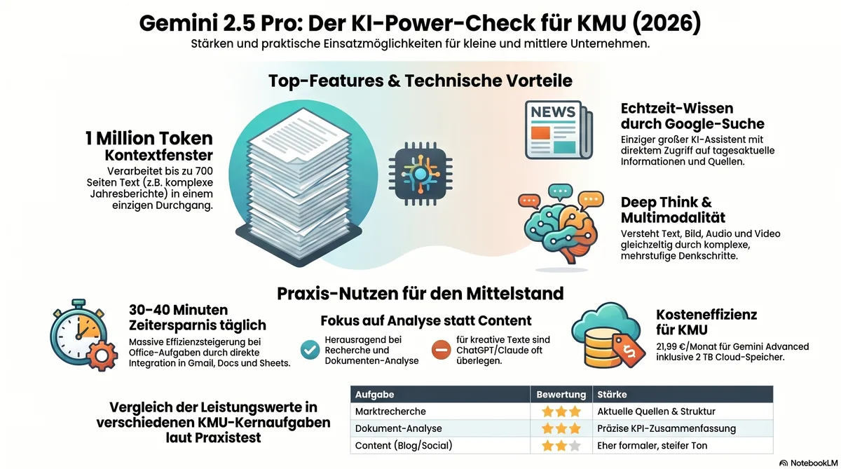 Gemini 2.5 Pro im Praxistest – KMU-Testergebnisse für Texte, Recherche und Analyse