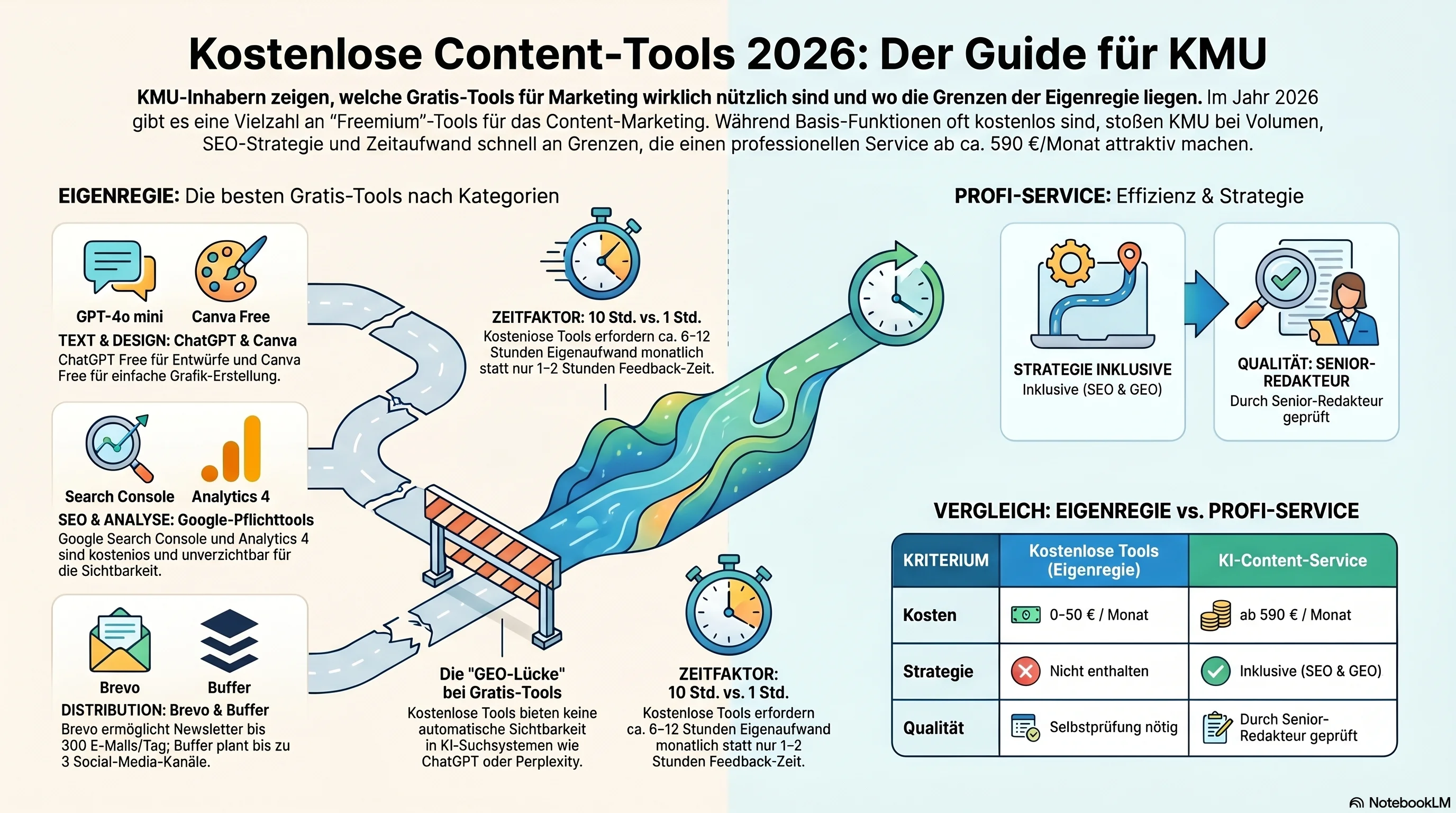 Kostenlose Tools zur Content-Erstellung für KMU 2026 – Überblick und ehrliche Bewertung