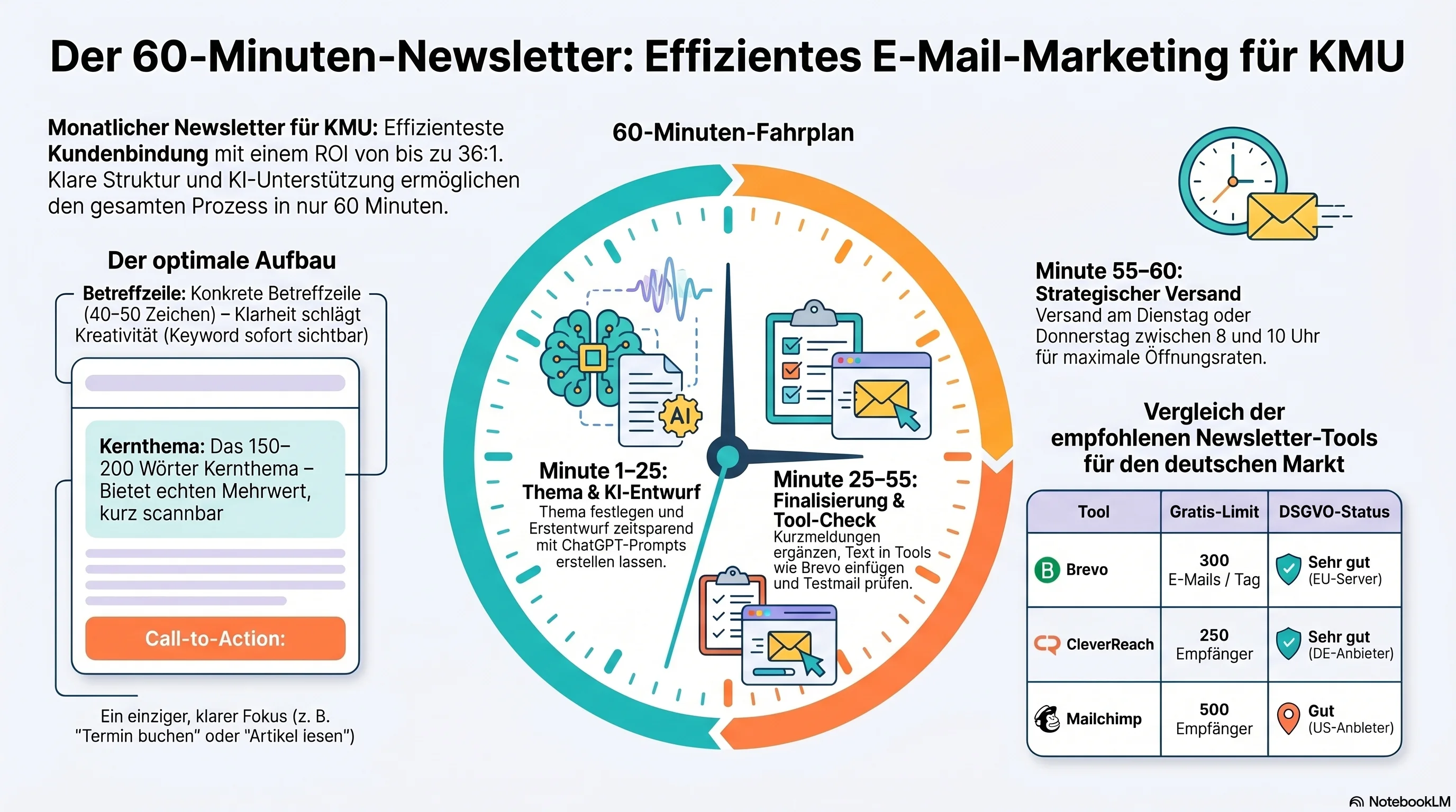 Monatlicher Newsletter für KMU in 60 Minuten erstellen – Anleitung 2026