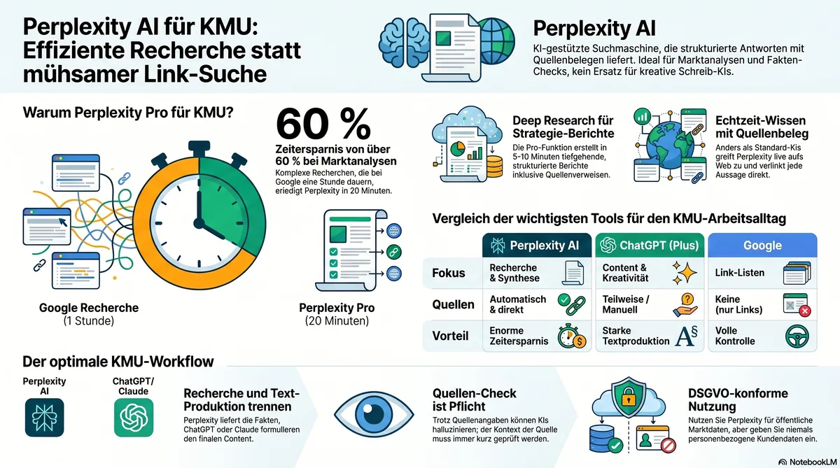 Perplexity AI Praxistest für KMU – KI-gestützte Recherche im Unternehmensalltag