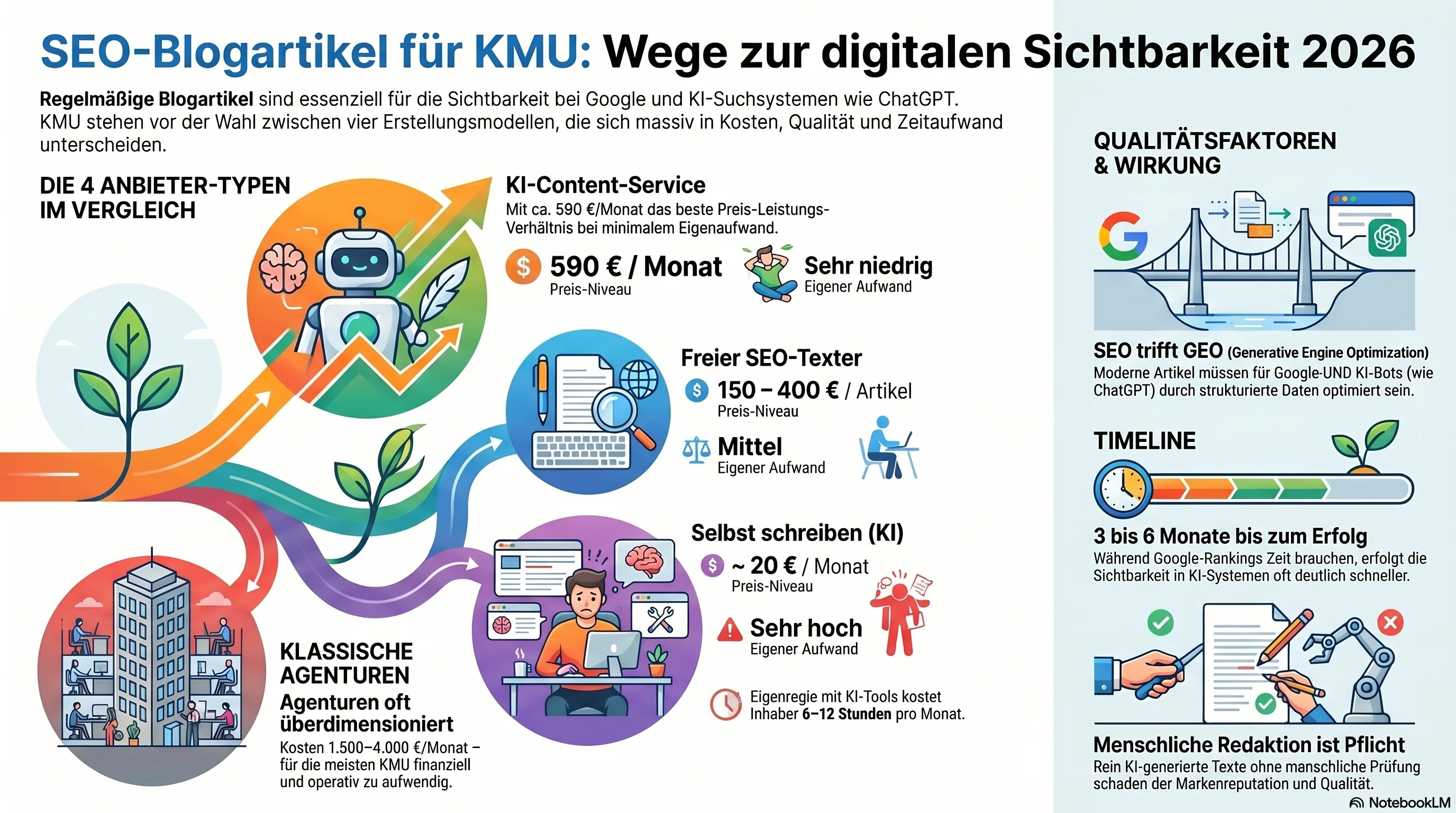 SEO-optimierte Blogartikel für KMU: Vergleich Anbieter und Kosten