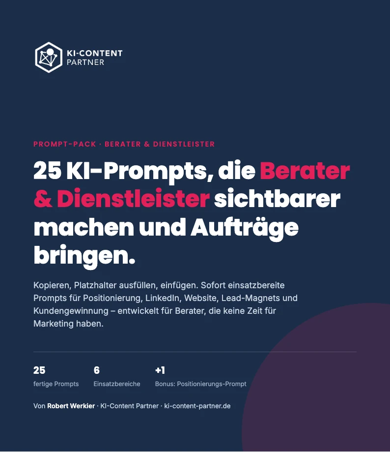 Vorschau Berater KI-Prompt-Pack – Deckblatt anklicken für die PDF-Leseprobe
