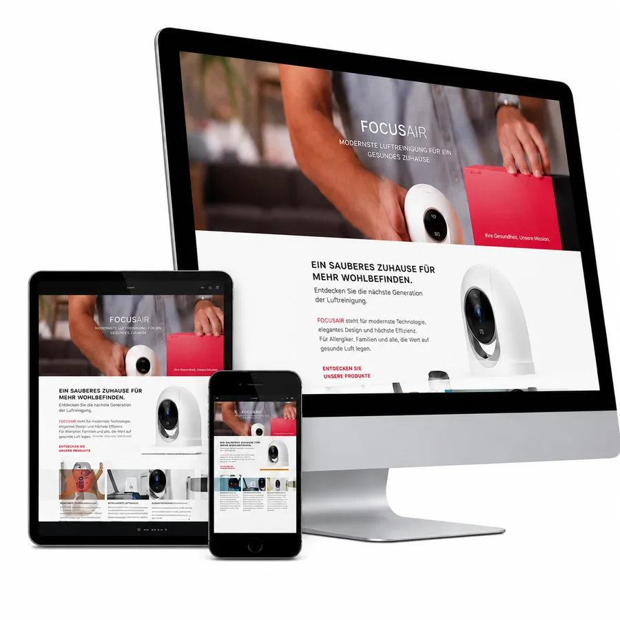 Website-Konzept Referenz: Focus Air