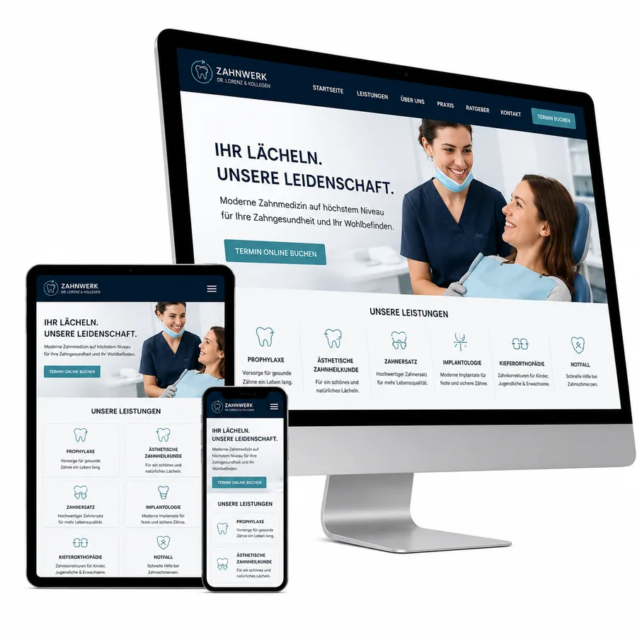 Website-Konzept Referenz: Zahnwerk